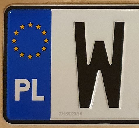 Przykład tablicy rejestracyjnej analizowanej przez AITrackera